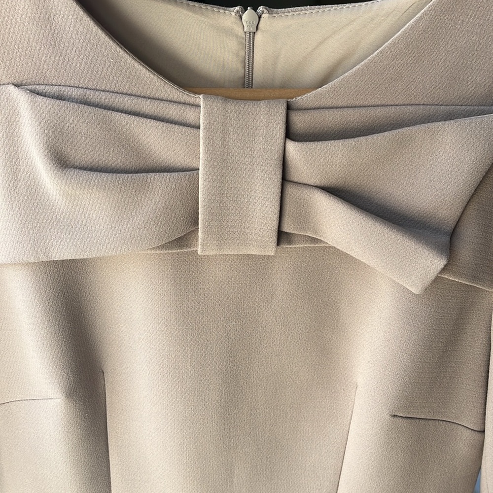 Elegant Long Sleeve Dress with Bow Detail - Picture 6 of 6